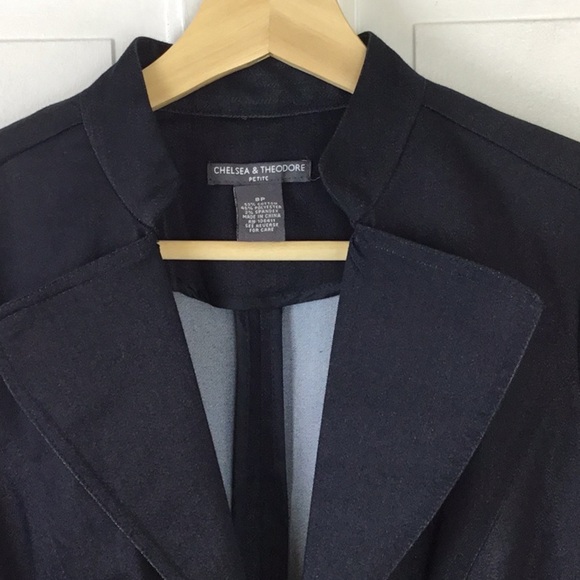 Chelsea & Theodore Studded Denim Zip-Up Jacket Blazer Jacket - Picture 2 of 5